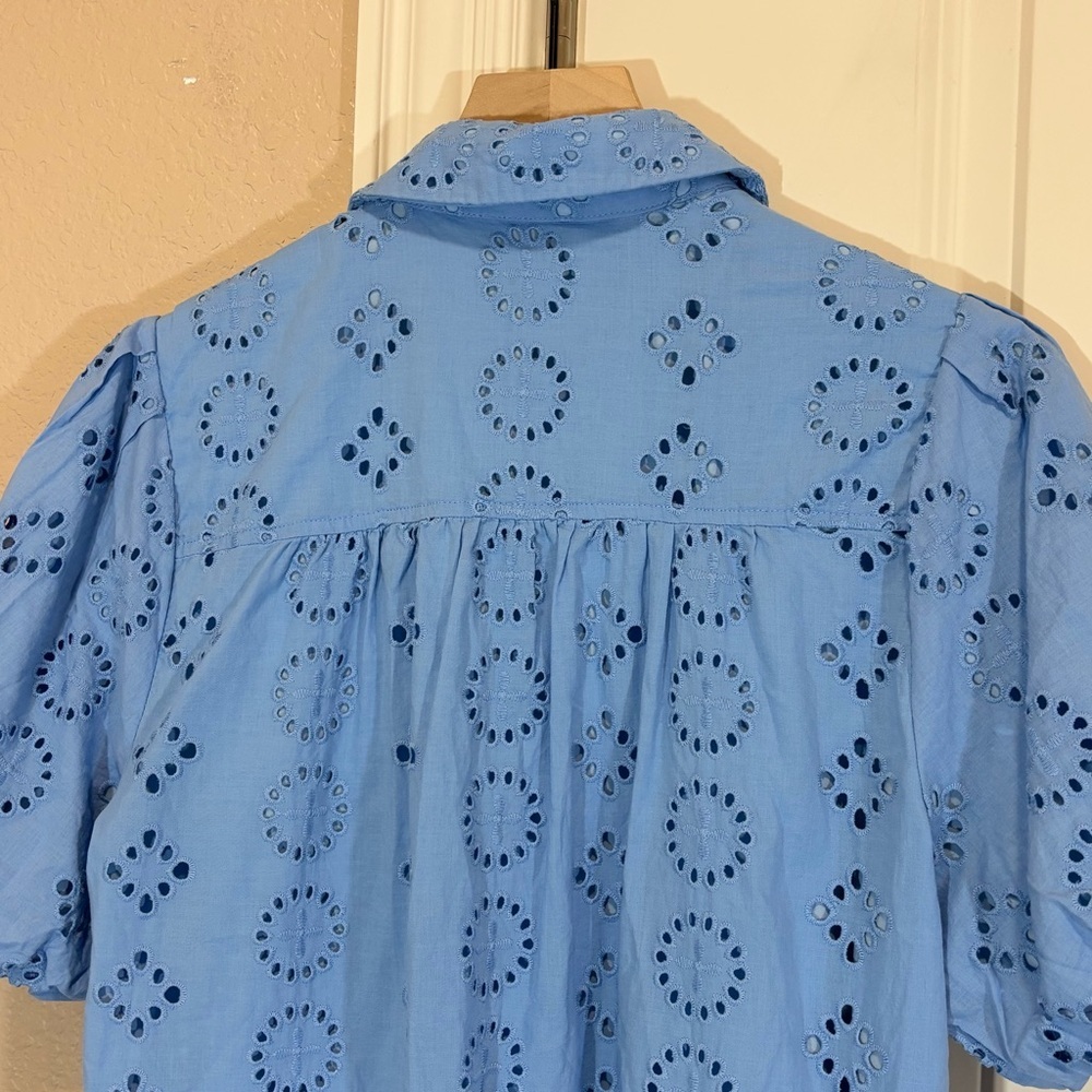 Donna Morgan Button Down Eyelet Shirt Dress - Picture 12 of 16